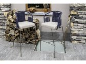 Кресло барное плетеное Tevet Pietrasanta сталь, роуп, ткань Фото 11