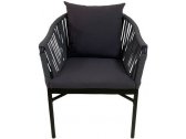 Кресло плетеное с подушкой Tagliamento Modena алюминий, теслин, акрил черный, темно-серый Фото 1