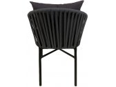 Кресло плетеное с подушкой Tagliamento Modena алюминий, теслин, акрил черный, темно-серый Фото 3