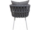 Кресло плетеное с подушкой Tagliamento Roma алюминий, полиэстер, акрил белый, светло-серый Фото 4