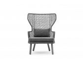 Кресло плетеное с высокой спинкой Varaschin Emma алюминий, роуп, ткань Фото 3
