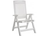 Кресло-шезлонг пластиковое SCAB GIARDINO Esmeralda Lux полипропилен, текстилен белый Фото 1