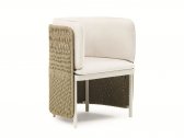 Кресло плетеное с подушками Ethimo Esedra алюминий, искусственный ротанг, акрил песочный, белый Фото 11