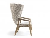 Кресло деревянное плетеное Ethimo Knit тик, роуп тик, серый Фото 14