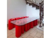 Стол пластиковый кофейный SLIDE Amore Table Standard полиэтилен, закаленное стекло Фото 5