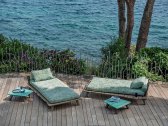 Лежак деревянный с подушкой Ethimo Rafael мореный тик, полипропилен мореный тик, карибский розовый Фото 13