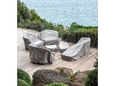 Кресло деревянное лаунж левое со столиком Ethimo Rafael мореный тик, лавовый камень, полипропилен мореный тик, сланец Фото 10