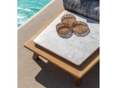 Кресло деревянное лаунж левое со столиком Ethimo Rafael мореный тик, лавовый камень, полипропилен мореный тик, сланец Фото 11