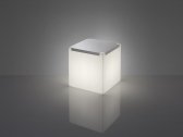 Столик пластиковый журнальный светящийся SLIDE Kubo Inox Lighting полиэтилен, нержавеющая сталь белый Фото 4