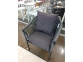 Кресло плетеное с подушкой Tagliamento Modena алюминий, теслин, акрил черный, темно-серый Фото 9