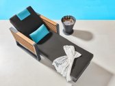 Шезлонг-лежак металлический с подушкой Higold New York алюминий, тик, олефин Фото 5