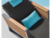 Шезлонг-лежак металлический с подушкой Higold New York алюминий, тик, олефин Фото 6