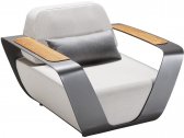 Кресло металлическое мягкое Higold Onda алюминий, тик, sunbrella Фото 2
