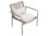 Кресло металлическое плетеное с подушками Higold Pioneer нержавеющая сталь, роуп, тик, олефин Фото 3