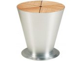 Столик кофейный металлический с контейнером для льда Higold Icoo алюминий, тик Фото 2