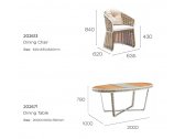 Комплект обеденной мебели Higold Shenzhou X алюминий, искусственный ротанг, тик, sunbrella, олефин Фото 3