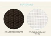 Шезлонг-лежак плетеный Robertirattan Saint Tropez алюминий, полиэстер, батилин шоколад, белый Фото 3