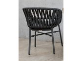 Кресло плетеное с подушкой Grattoni Tahiti алюминий, роуп, текстилен черный, темно-серый, черный Фото 11