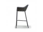 Кресло барное плетеное Grattoni Panama алюминий, роуп, текстилен черный, темно-зеленый, черный Фото 5