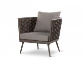 Кресло плетеное с подушками Grattoni Nizza алюминий, роуп, олефин антрацит, коричневый Фото 9