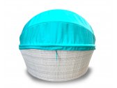 Лаунж-диван плетеный Tagliamento Shell-sunshade алюминий, искусственный ротанг, акрил белый, бирюза Фото 5