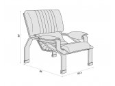 Кресло мягкое B-LINE Supercomfort дуб, натуральная кожа Фото 2