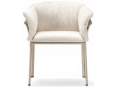Кресло металлическое с подушкой PEDRALI Lamorisse алюминий, ткань песочный, белый Фото 1