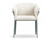 Кресло металлическое с подушкой PEDRALI Lamorisse алюминий, ткань зеленый, белый Фото 5