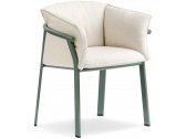Кресло металлическое с подушкой PEDRALI Lamorisse алюминий, ткань зеленый, белый Фото 1