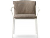 Кресло металлическое с подушкой PEDRALI Lamorisse алюминий, ткань белый, тортора Фото 5