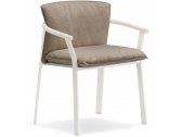Кресло металлическое с подушкой PEDRALI Lamorisse алюминий, ткань белый, тортора Фото 1