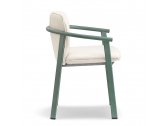 Кресло металлическое с подушкой PEDRALI Lamorisse алюминий, ткань зеленый, белый Фото 5