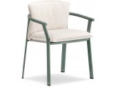 Кресло металлическое с подушкой PEDRALI Lamorisse алюминий, ткань зеленый, белый Фото 1