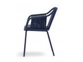 Кресло плетеное с подушкой PEDRALI Babila Twist сталь, роуп, ткань синий Фото 6