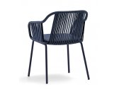 Кресло плетеное с подушкой PEDRALI Babila Twist сталь, роуп, ткань синий Фото 7