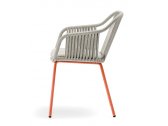 Кресло плетеное с подушкой PEDRALI Babila Twist сталь, роуп, ткань оранжевый, бежевый Фото 9