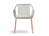Кресло плетеное с подушкой PEDRALI Babila Twist сталь, роуп, ткань оранжевый, бежевый Фото 7