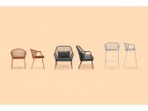 Кресло лаунж плетеное с подушкой PEDRALI Panarea сталь, роуп, ткань терракотовый, розовый Фото 7