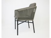 Кресло плетеное с подушками Tagliamento Palermo алюминий, роуп, акрил антрацит, светло-коричневый Фото 3
