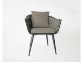 Кресло плетеное с подушками Tagliamento Verona алюминий, роуп, акрил антрацит, темно-коричневый Фото 4