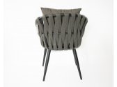 Кресло плетеное с подушками Tagliamento Verona алюминий, роуп, акрил антрацит, темно-коричневый Фото 6
