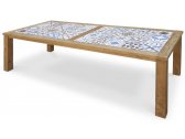 Стол деревянный обеденный PLM Design Balmes тик, гидравлическая плитка тик, синий Фото 2