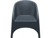 Кресло пластиковое плетеное Siesta Contract Aruba стеклопластик темно-серый Фото 16