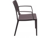Кресло пластиковое плетеное Siesta Contract Capri стеклопластик коричневый Фото 10