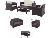 Комплект пластиковой плетеной мебели Siesta Contract Monaco Lounge Set стеклопластик, полиэстер коричневый Фото 4