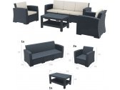 Комплект пластиковой плетеной мебели Siesta Contract Monaco Lounge Set XL стеклопластик, полиэстер антрацит Фото 6