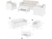 Комплект пластиковой плетеной мебели Siesta Contract Monaco Lounge Set XL стеклопластик, полиэстер белый Фото 5
