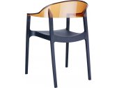 Кресло пластиковое Siesta Contract Carmen стеклопластик, поликарбонат черный, янтарный Фото 6