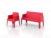 Диван пластиковый двухместный Siesta Contract Box Sofa полипропилен красный Фото 12