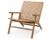 Кресло плетеное PLM Design Dan тик, натуральная кожа коричневый Фото 2